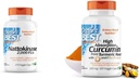 Doktorens beste Nattokinase, Ikke-GMO, Vegan, Glutenfri, 270 Veggie Caps & DRB-00107 Høy absorpsjon Curcumin fra Turmeric Root med C3 Complex & BioPerine 500mg