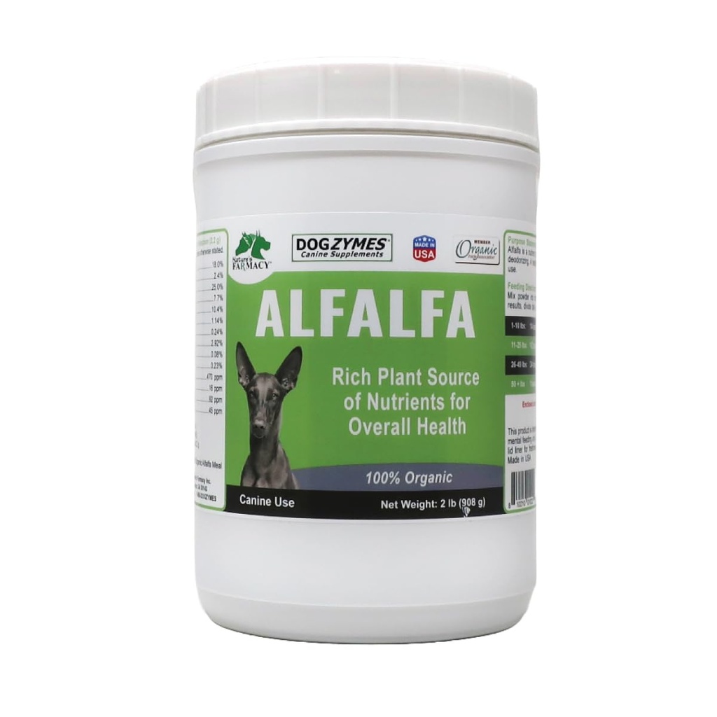 Dogzymer organiske Alfafa - rik kilde til vitaminer og mineraler, hjelper med alt fra anemi, bekjempe artritt og over-Acidic urine og hjelper til å holde av Blader infeksjoner (2 pund)