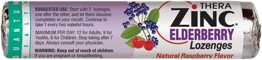 Thera Zinc Elderberry Lozenges, 14 greve (Pack of 12)