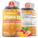 Vitamin B2 Gummies | Riboflavin 400mg med magnesium og coQ10 for megrain relief & hodepine Relief | Sukkerfri, Vegansk, Jordbær Flavor, 60 greve