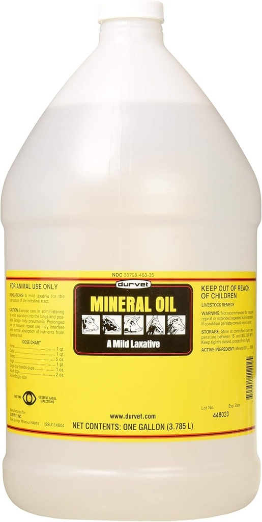 Durvet, Mild Laxative Mineral Oil, 1Gallon/3,785L