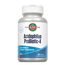 KAL Acidophilus ProBiotic-4, 500 millioner CFUs, fire probiotiske strimler, probiotika for kvinner og menn, frysetørket, L. acidophilus, L. bulgaricus, S. termophilus, B. bifidum, 100 serveringer, 100 Vegkaps