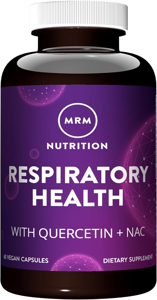 MRM Respiratorisk helse | med Quercetin + NAC | Støtter Liver & Mitokondriell helse | Vegan + Ikke-GMO + Glutenfri | 30 Tjenester