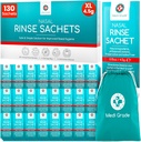 Medi Grade Sinus Rinse Packets – Nasal Rinse Essentials Kit av 130 x Salt Packets og Beleilig Oppbevaringspose - Nyt intens Nasal Irrigation hjemme eller på farten med våre Neti Pot Salt Packets