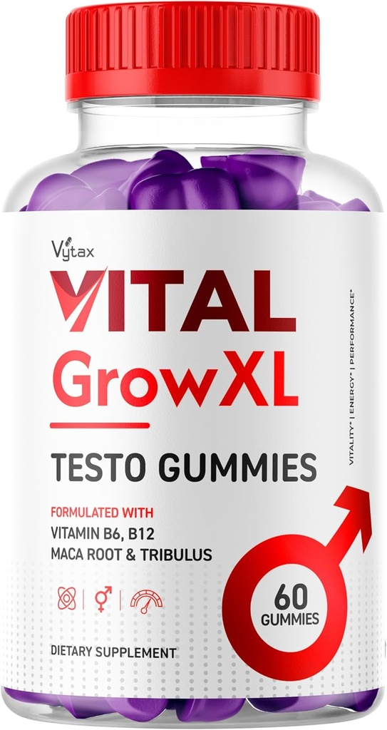 Vital Grow XL Gummies, Vital Grow XL Testo Gummier Maksimum styrke Advanced Vitamin Formula, Vital GrowXL VitalGrowXL Jeg Gomitas Premium Chewable Vitalgrow Supplement (60 Gummies)