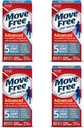 Flytt Gratis Advanced Plus MSM og vitamin D3, 80 tabletter - Felles helsetilskudd med glukosamin og Chondroitin (pakke med 4)