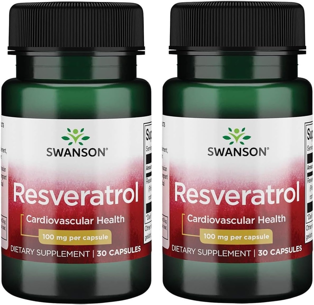 Swanson Resveratrol 100 100 Milligrams 30 kapsler (2 Pack)