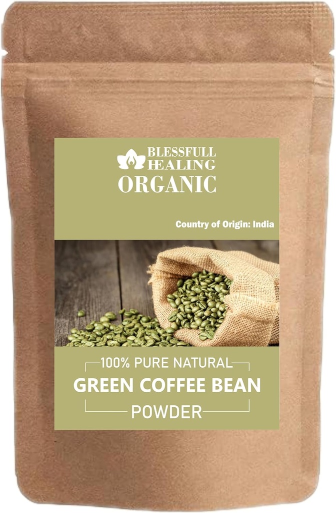 Økologisk grønn kaffebønne pulver 100% ren naturlig 300 gram / 10,58 oz
