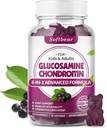 mykbear Glucosamine Chondroitin Gummies, Sukker Free Glucosamine Chondroitin MSM Supplement med eldrebær gurkemeie støtter felles helse og antioksidant, eldrebær flavored 60 greve