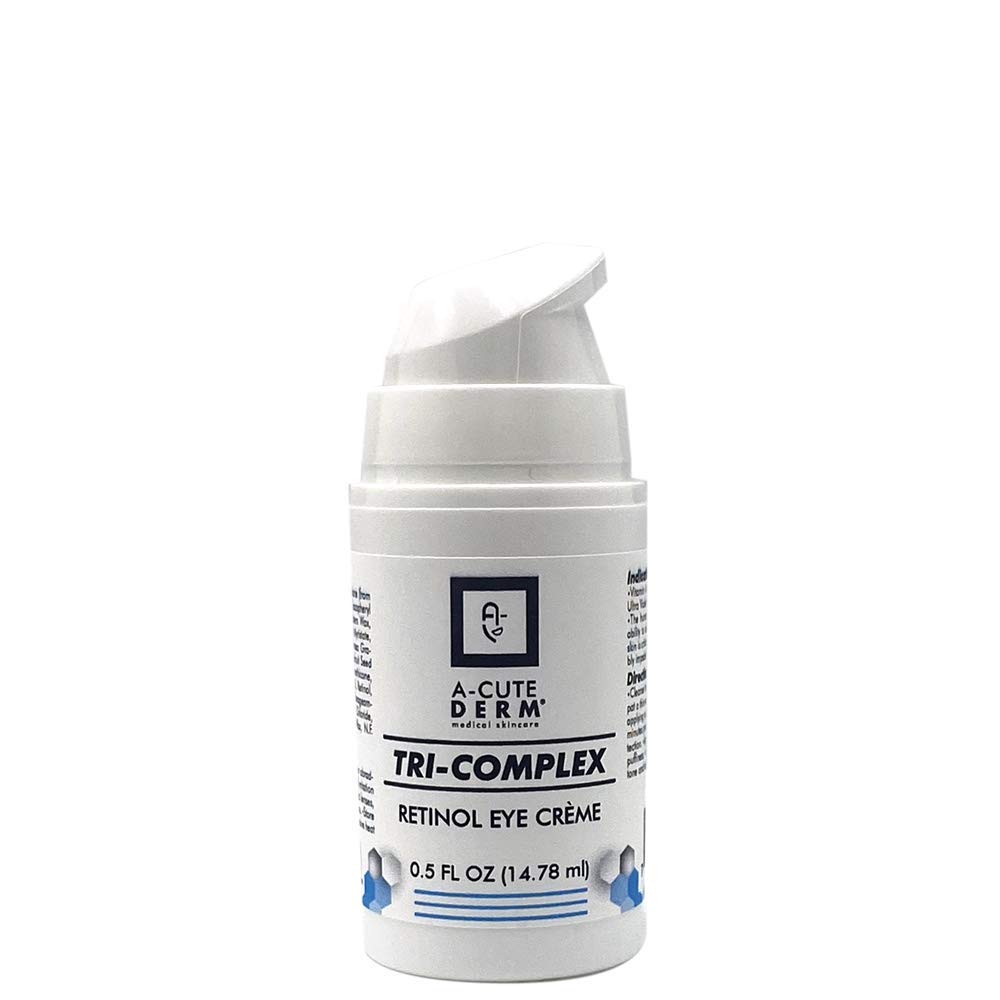 A-Cute Derm Tri-Complex Retinol Eye Crème – Hydrating Eye Cream med Retinol, vitamin C & E – hjelper glatt utseendet på fine linjer – 0,5 oz