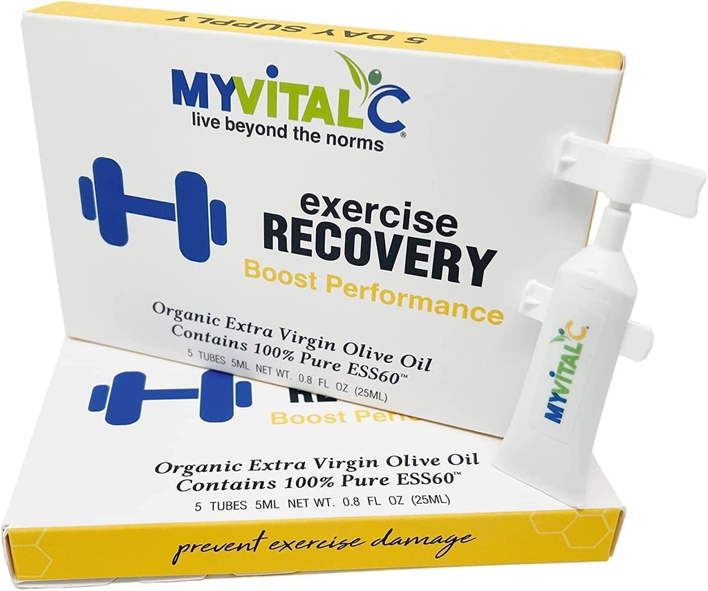 Øvelse Recovery Supplement - ren ESS60 i økologisk Extra Jomfru Olive Olje for Pre/Post Workout Recovery-pakke med 30 rør - 5 ML Hver