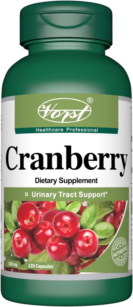 Cranberry 500mg med 12:1 Ekstrakt ratio (6000 Raw Extract Ekvivalent) 120 Kapsler | Sunn Urin Tract Support | Støtter Sunn Digestion...