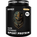 BIRDMAN Falcon Performance Vegansk Protein pulver, 31g Protein, 5g Kreatin, 5g BCAA, Probiotika, Electrolytes, Pre Workout, Lavt karbohydrat, Sukkerfri og Dairy Free, Plant Basert Vanilla Protein -19 Servings