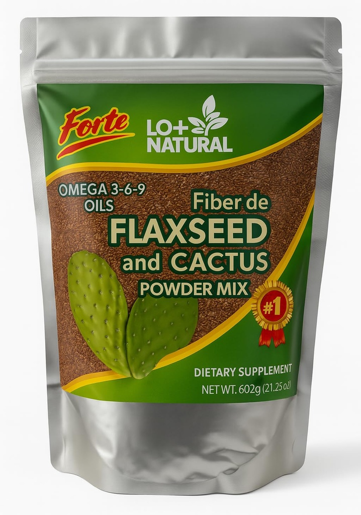 Linaza con Nopal Forte – 8 oz – 100% naturlig Flaxfrø & Nopal kaktus pulver – Fiber-Rich Digestiv støtte – Ground Blende Kosttilskudd – Vegansk og ikke-GMO