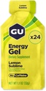 GU Energi Original Sport Ernæring Energi Gel, Vegansk, Glutenfri, Kosher, og Dairy-Free On-the-Go Energi for enhver trening, 24-count, sitron sublime