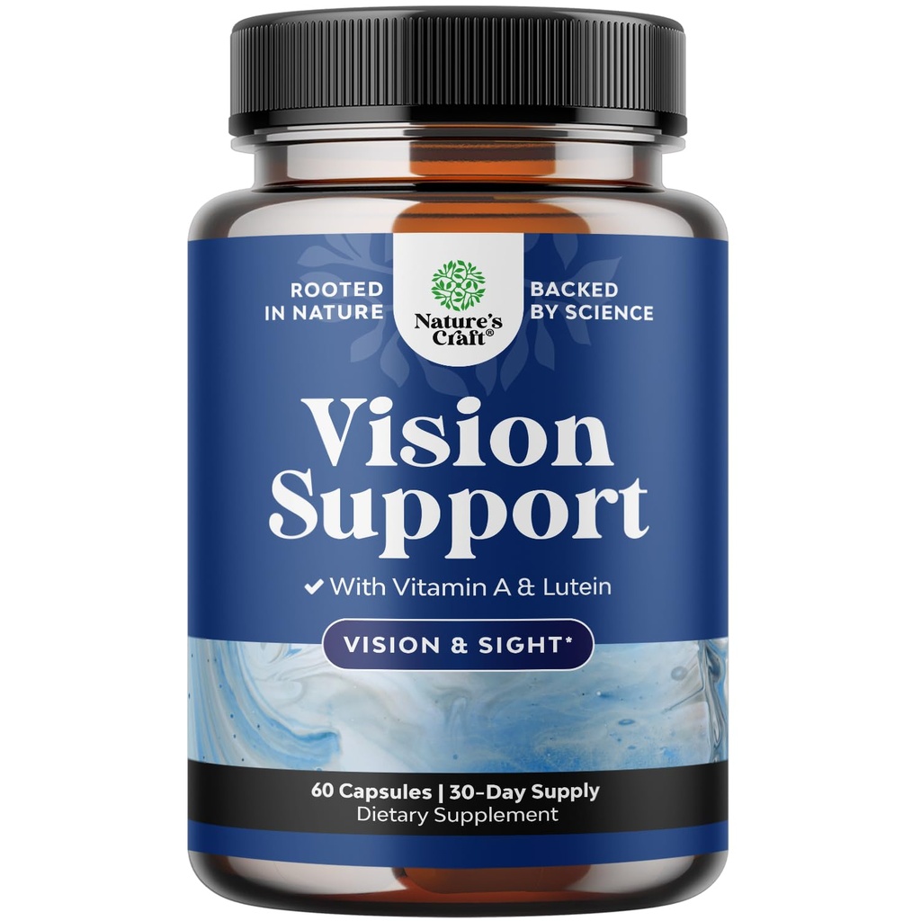 Complete Eye Health Supplement for voksne - Lutein 20mg Per Serving Eye Vitaminer for Vision Tørr Eyes Pressure og Blått Lys Beskyttelse - Suppler voksne med Beta Caroten Eyes