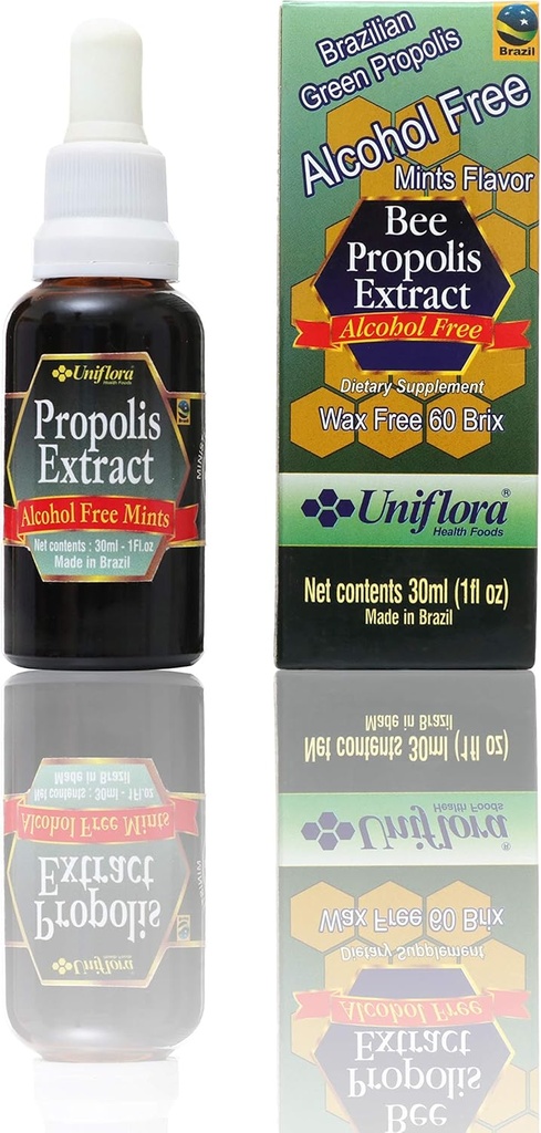 Uniflora Brasilian Green Bee Propolis – 60 Brix – alkoholfri flytende ekstrakt – Mint Flavor – 30 ml