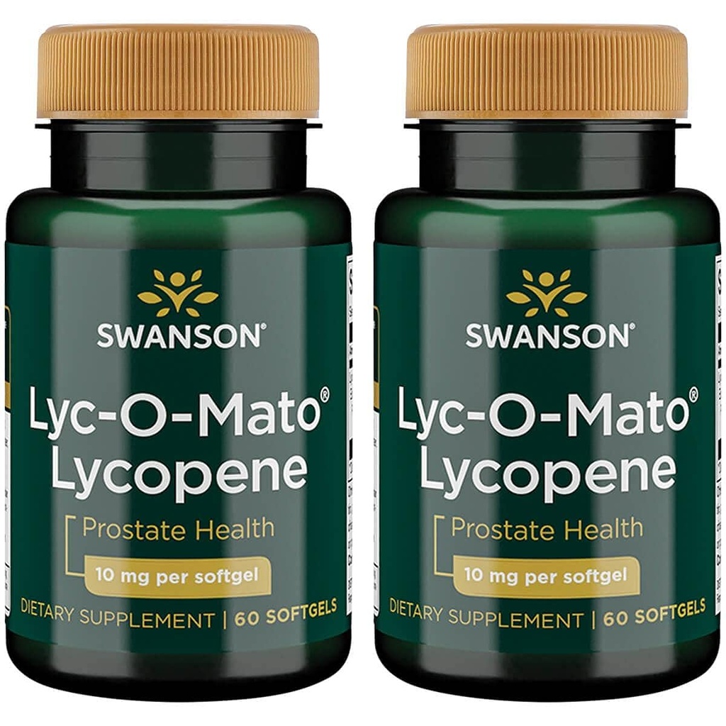Swanson Lyc-O-Mato Lycopen 10 Milligrams 60 Sgels (2 Pakke)