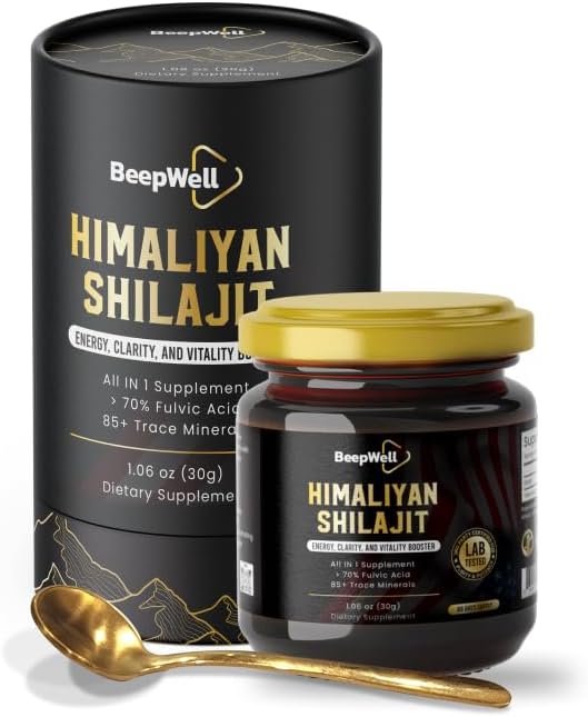 Generisk PipWell Shilajit Resin - ren organisk Himalayan Shilajit Naturlig Resin Menn Kvinner Chilajil 70% Fulvic Acid 85+ Trace Minerals 60 Serveringer 1,06 oz