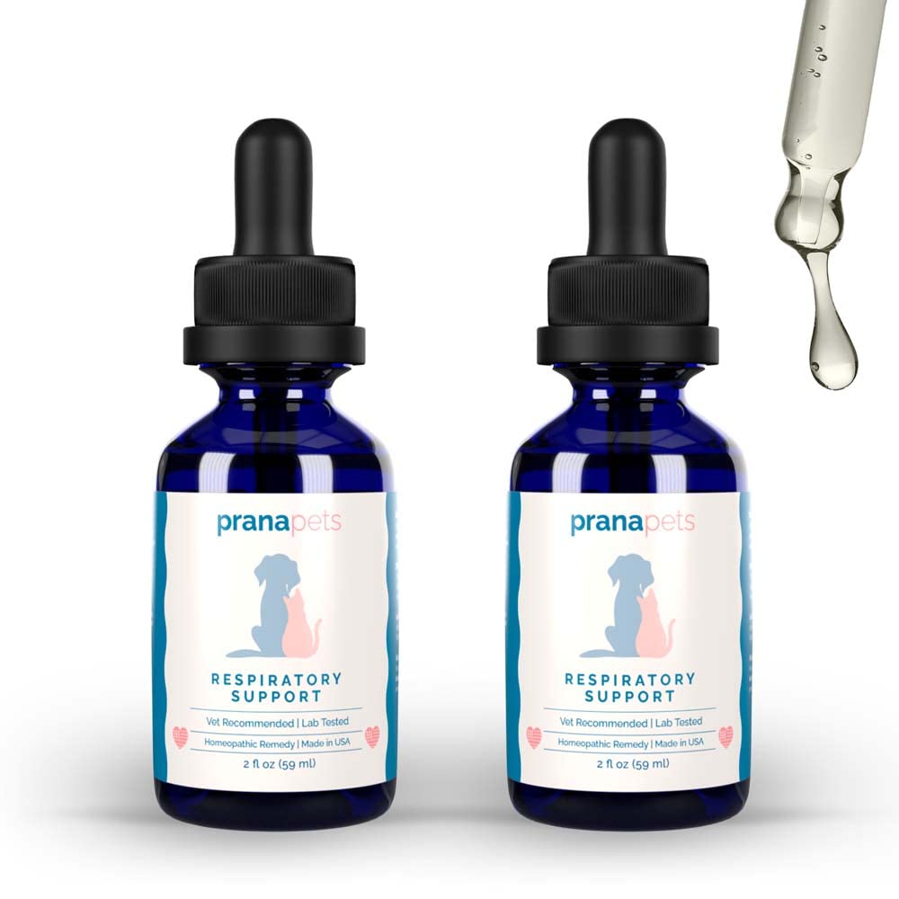 PranaPets Respiratorisk støtte Supplement for hunder og katter | Naturlig fremmer optimal respiratorisk funksjon i kjæledyr | Sikker hjelp med symptomer på sesongallergier