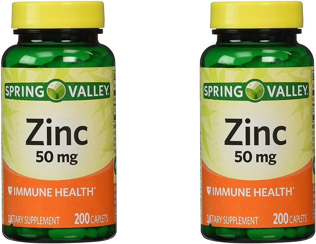 Spring Valley Sink 50 mg, 200 Ct (2 Pakke)