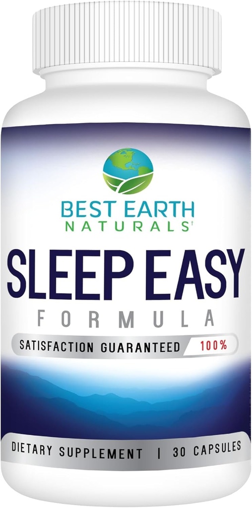 Beste Jord Naturals Sover Easy Supplement med L-Theanine, GABA, 5-HTP og mer 30 greve