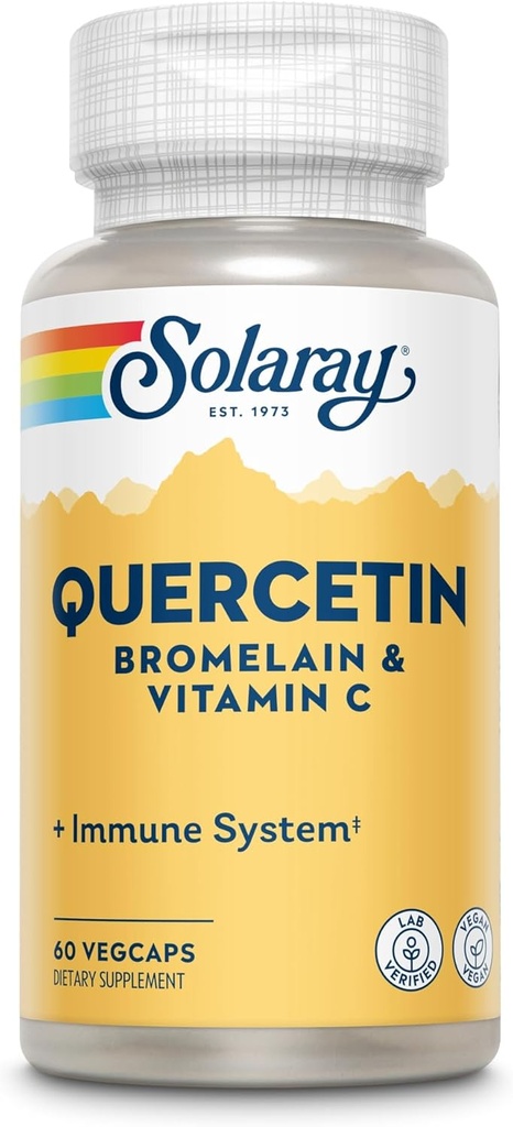 SOLARAY Quercetin, Bromelain og vitamin C, 60 VegCaps