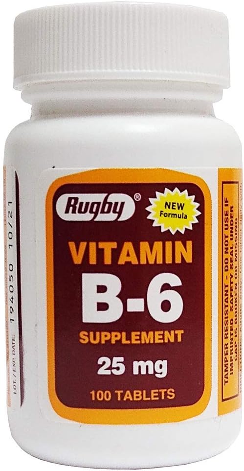 Vitamin B-6 25 mg, 100 tabletter, Watson Rugby - Kjøp pakker og lagre (pakke med 3)