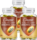 Ubiquinol CoQ10 600 MG Softgels med Omega-3 & Shilajit & PQQ, Advanced Dual-Delivery Coenzyme-Q10, Active CoQ10 Ubiquinol Supplement for fruktbarhet, Antioksidant, hjerte, hjerne og energi, 180 Serveringer
