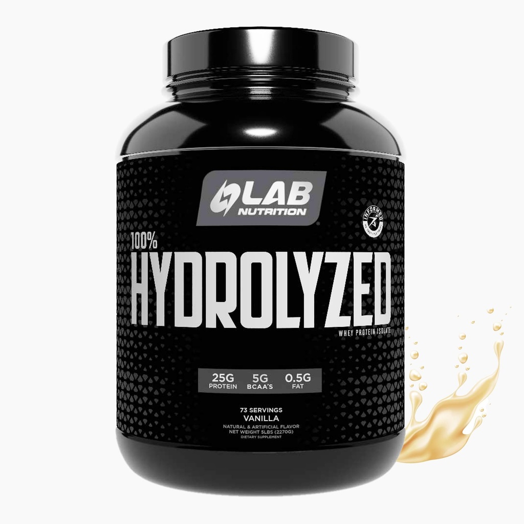 100% Hydrolysert Whey Protein Isolat (5 pund, Vanilla Flavor) 25gr protein, bygge muskler, lean muskelvekst, enkel dialyse, Glutenfri, Laktosefri, rask absorbering.