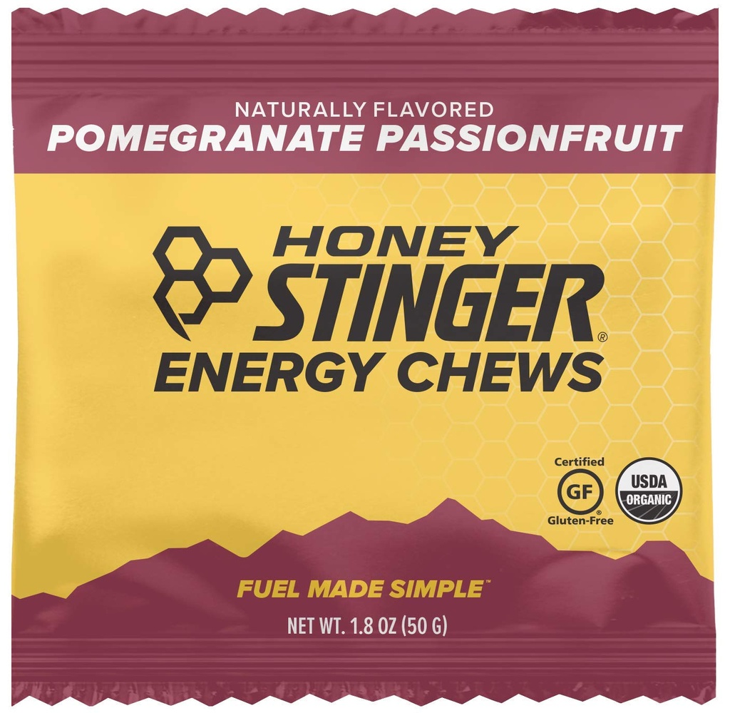 Honning Stinger Økologisk Energi Chews, Pomegranate Passionfrukt, 1.8 Ounce