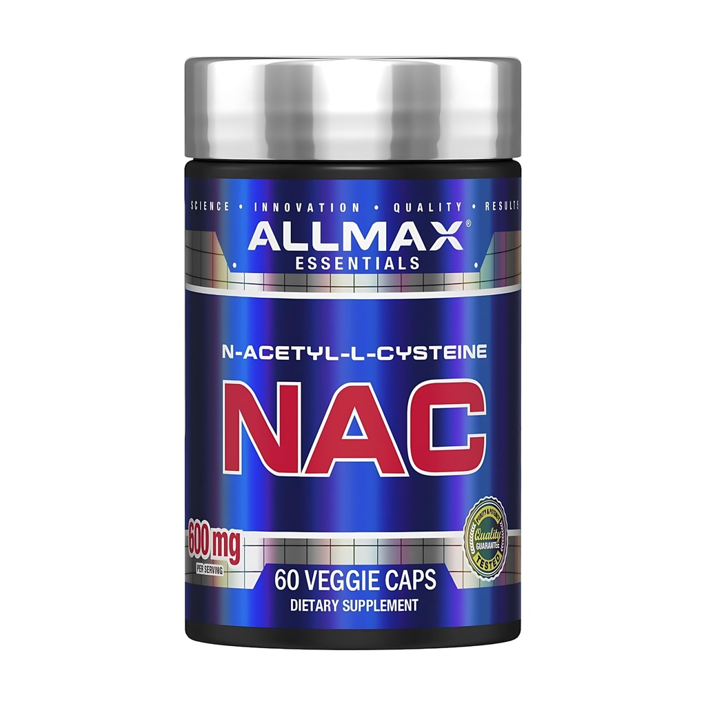 ALLMAX NAC - 60 Veggie Capsules - Immunstøtte og gratis radikal beskyttelse - 60 Services