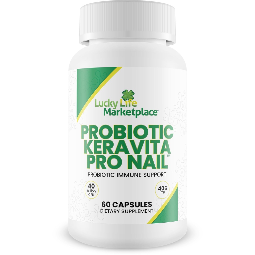 Probiotika Keravita Pro Nail - Probiotic Immune Support for å støtte kroppen til naturlig å forsvare mot sopp - Fremme Clear Nails - Støtte Sunn Gut Microbiome til å hjelpe immunrespons