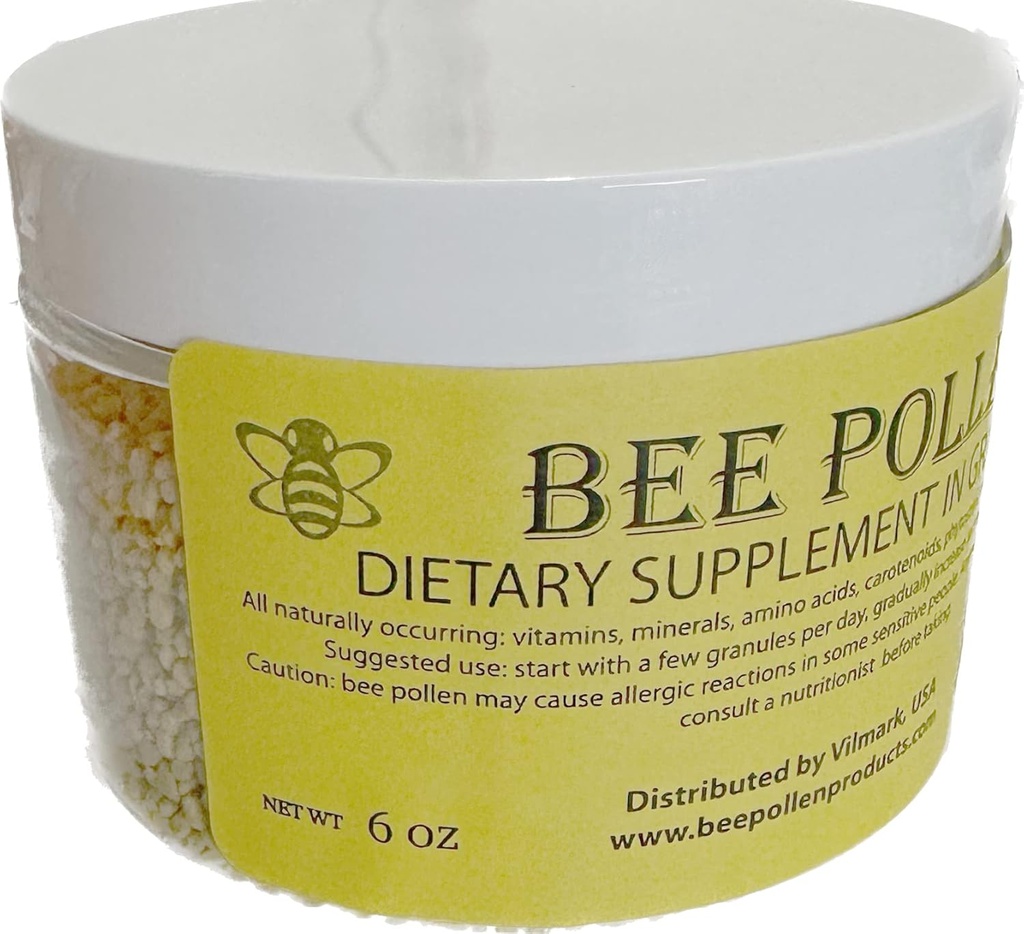 6 oz BEE Pollen 100% ren naturlig ikke-prosessert Bee Pollen Granules 6 oz i krukke