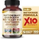 Nattokinase 5000FU Quercetin Red Yeast Rice Hawthorn - Total velværestøtte - Laget i USA