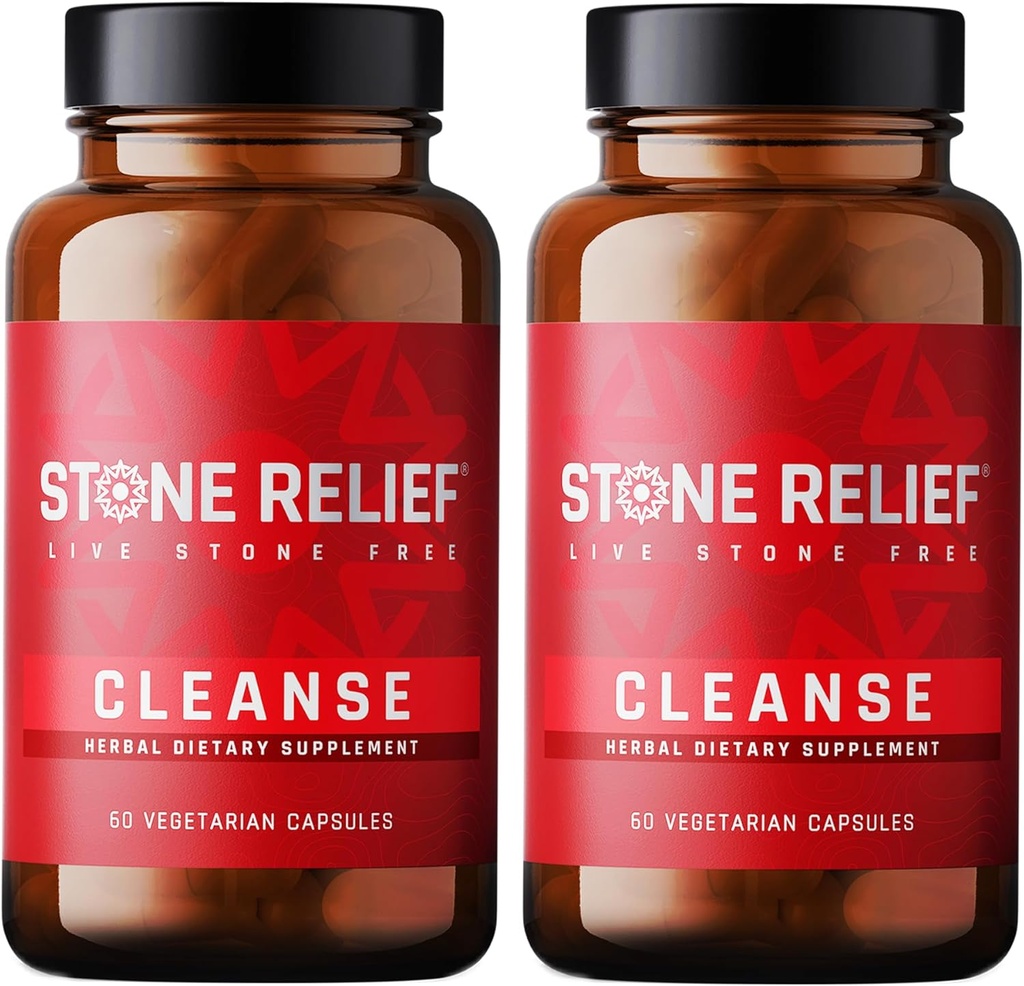 STONE RELIEF Cleanse - Premium Chanca Piedra Stone Breaker Complex - beste naturlige oppløser for menn / kvinner - Naturlig nyrerens & Detox Supplement - [2 Pack] - 120 kapsler - 1200mg