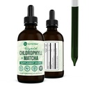 360 Ernæring Matcha Klorofyll flytende dråper med L-Theanine, Glutenfri & Vegansk Intern Deodorant Supplement, støtter Gut Helse, Digestion, Energi, Strålende hud, Rask absorpsjon, 60 Services