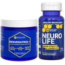NATURAL STACKS NeuroLife & Resveratrol Supplement Bundle - Støtter langsomhet og hjerne aldring* - 120 Totale kapsler