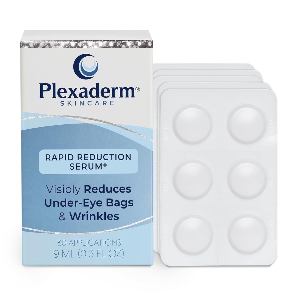 Plexaderm Rapid Reduksjon Eye Serum - Visuelt reduserer under-Eye poser, Wrinkles, mørke sirkler, fine linjer & Crows føtter umiddelbart, Anti Aging Wrinkle Remover for ansikt, 30 enkelt bruk Pods