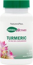 Natures Plus Herbal Actives Turmeric - 400 mg, 95% Curcumin, 60 Vegan Capsules - Vegetarisk, Glutenfri - 60 Services