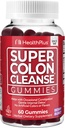 Helse Plus Super Colon Cleanse Gummies 15 dagers forsyning av gentle overnatting relief fra anledninger, naturlig senna leaf ekstrakt, kosttilskudd, blandet Berry Flavor, 60 teller