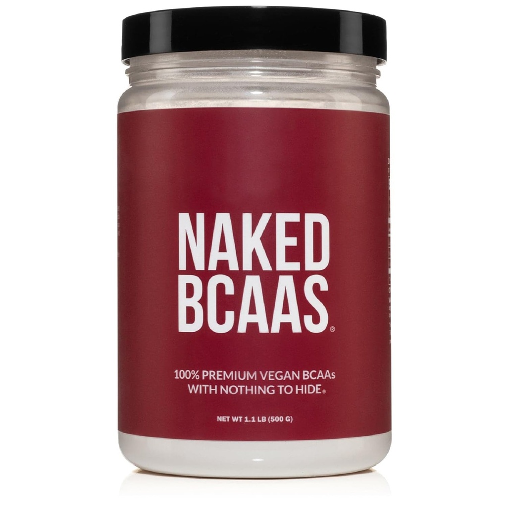 NAKED BCAA Aminosyrer pulver, bare 1 Ingrediens, ren 2:1:1 Formula, Vegansk uberørt grenet kjede Aminosyrer, Instantized alle naturlige BCAA Supplement - 500 gram, 100 serveringer