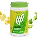 Heis Glucose | Fast-virkende glucose Chewable energitabletter | sitron & lime | 50 ct Jar (pakke med 1)