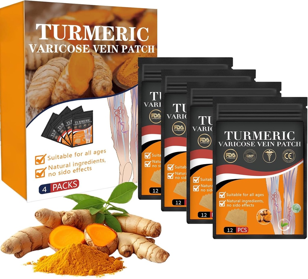 1 Boks Furzero Turmeric Varicose Vein Patch - 2024 Nye Turmeric Vein Patches, naturlig lindrer varicose Veins i ben og spiders