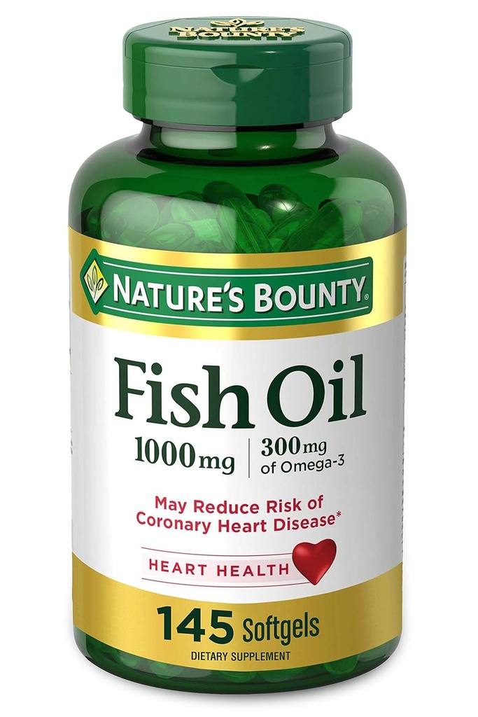 Naturens Bounty Fish Oil Omega-3 1000 mg Softgels 145 ea