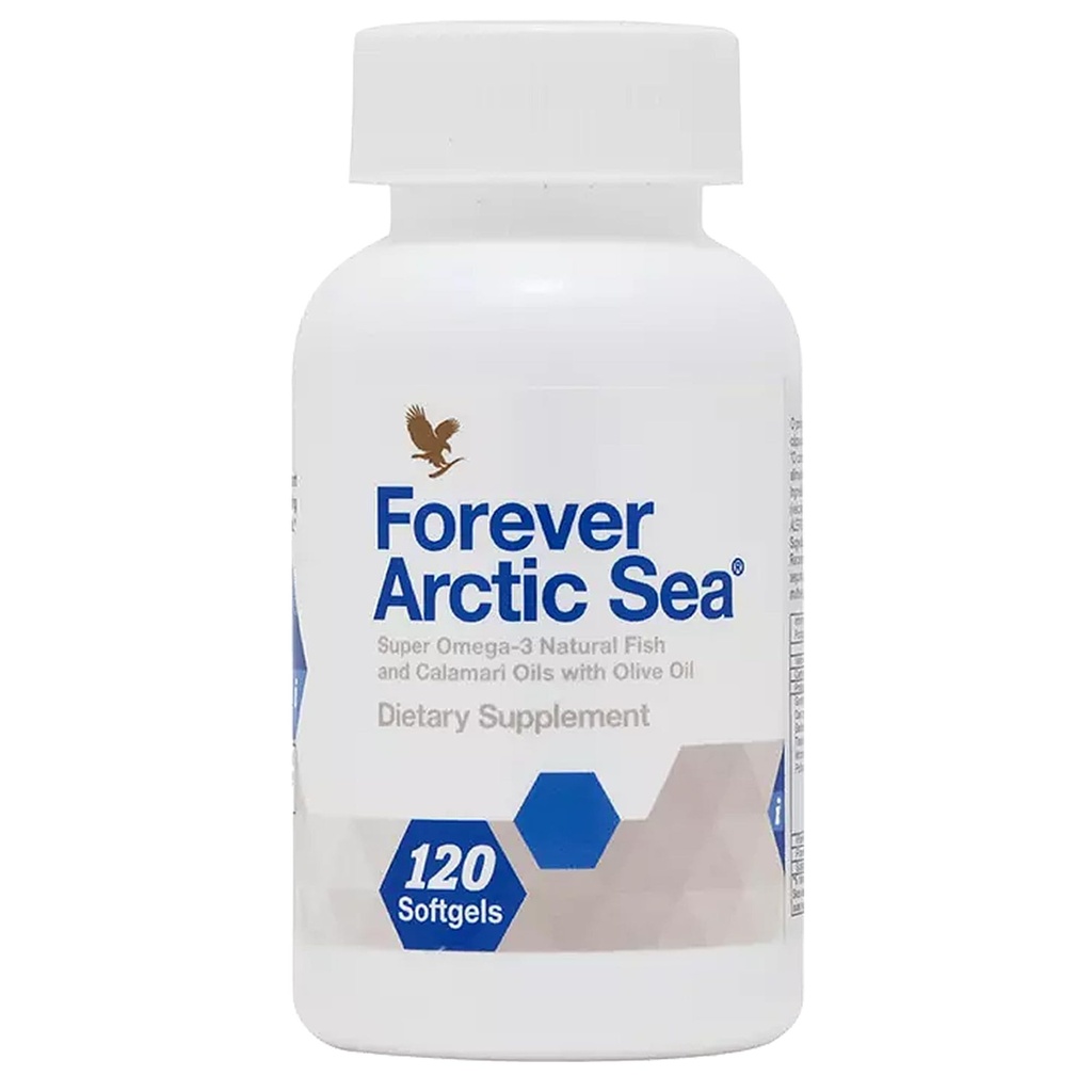 Forever Living - Arctic Sea Omega-3 - Supplement, EPA og DHA Fatty Acid Blend, støtter hjerte, hjerne, og øye helse, Glutenfri, 120 Softgels