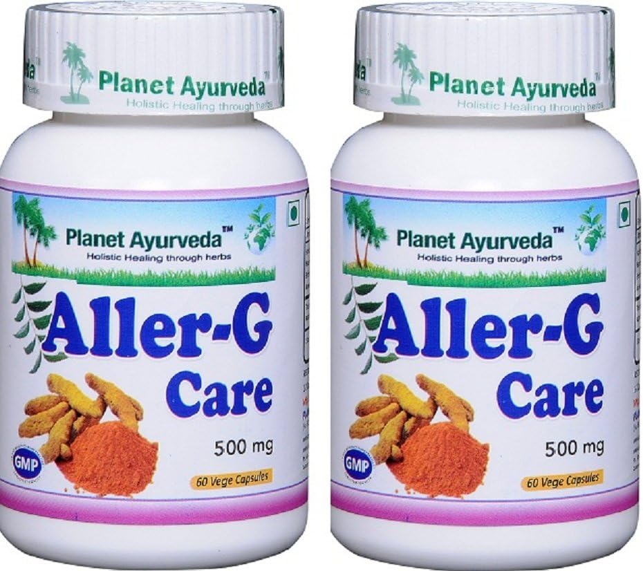 Planet Ayurveda Aller-G Care, 500mg Veg Kapsler - 2 flasker
