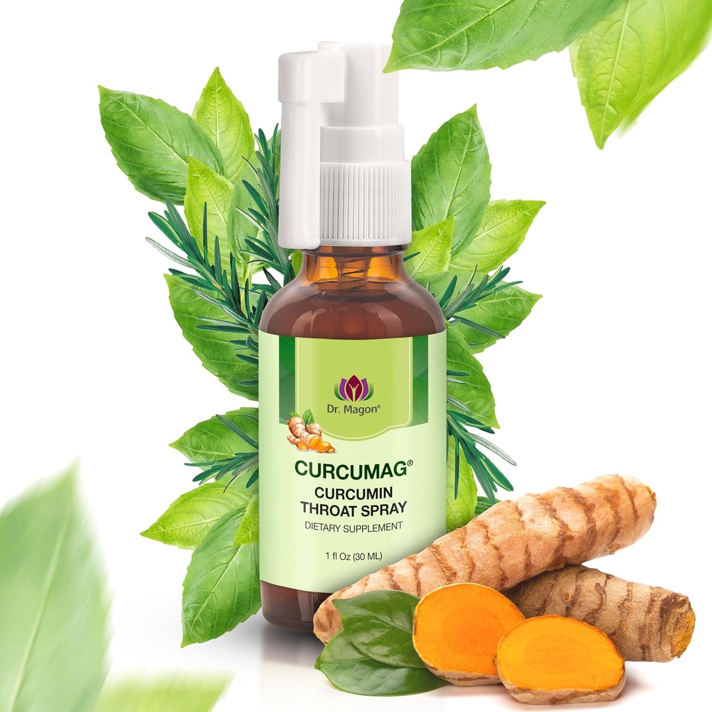 Naturlig gurkemeie Curcumin Throat Spray av Dr. Magon, Throat Calm, Soothing Throat Spray, Immun støtte, Extra styrke UC3 Clear Curcuma Longa Tørr ekstrakt, 1 Fluid Oz