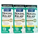 FamilyCare Nasal Relief Spray, Pump Mist, Anti-drip, Alvorlig Congestion, (Oxymetazolin HCI) 12 timer, 3 pakke