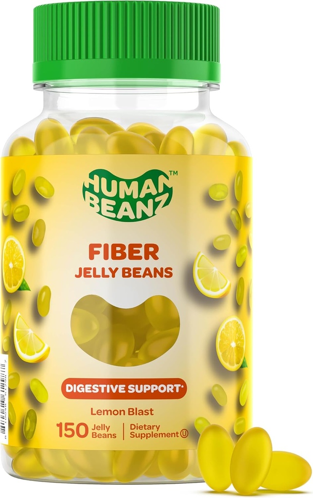 Fiber Jelly Bean Gummies for voksne, Fiber Supplement for Digestive Helse, Vegetarisk Fiber Gummy, 150 Jellybeans
